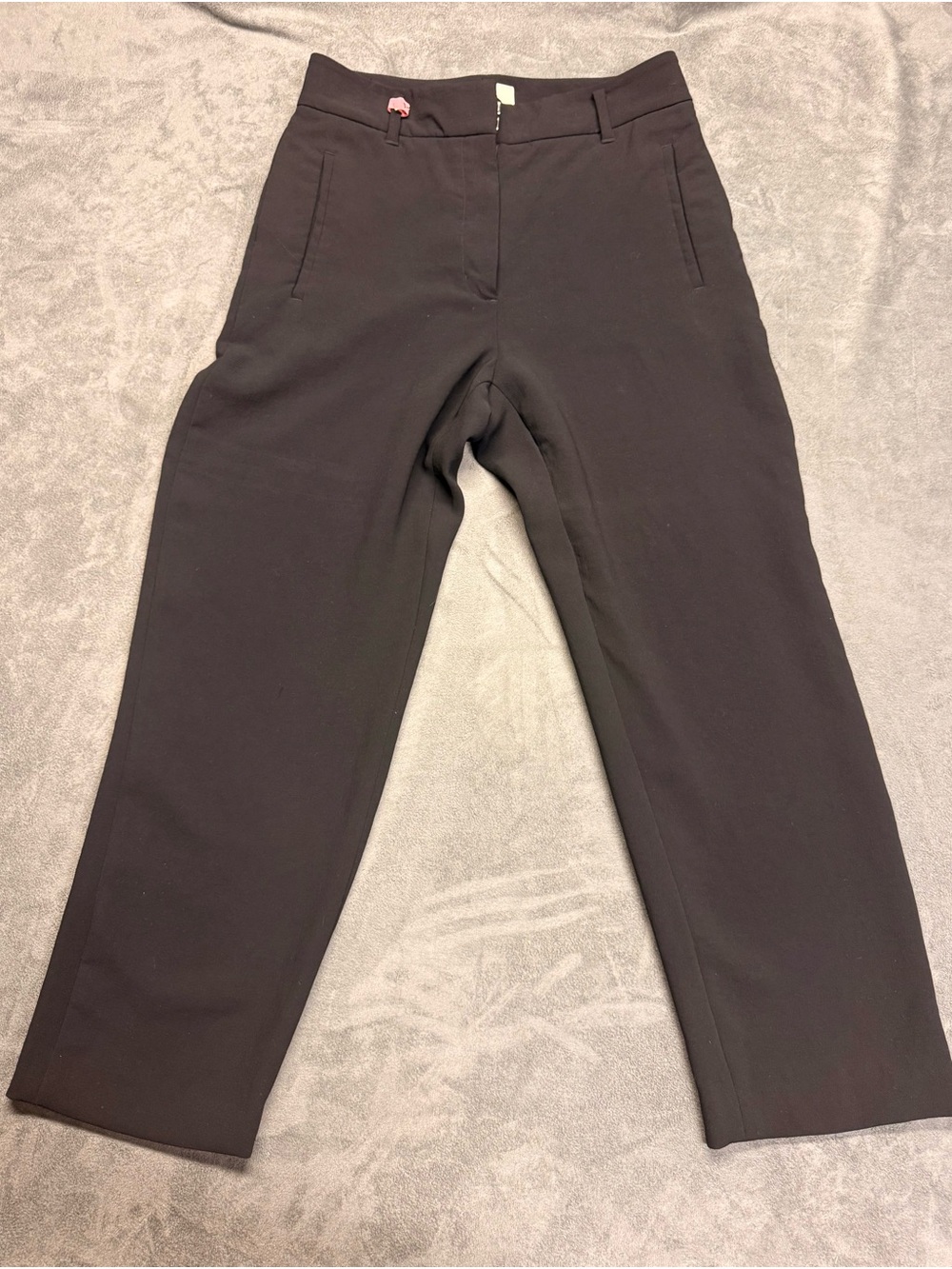 Wilfred Black Straight-Leg Pants with Cream Waistband Accent